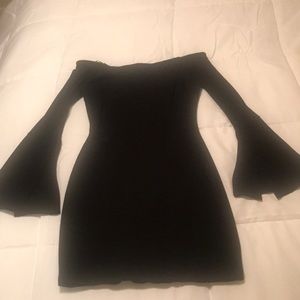 Off the shoulder body con dress